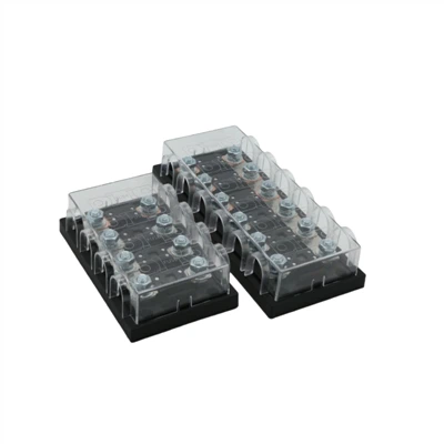 100A 48V ANM MEGA Deiliad Ffiws Mewn-lein Stydiau Bolt-Down Blwch Ffiws 4 Ffordd 6 Ffordd